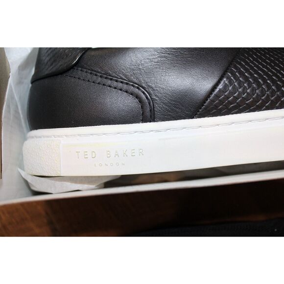 NIB MEN'S TED BAKER COPPOL BLACK LEATHER SNEAKERS SZ EU 42 US 9 - Picture 6 of 7